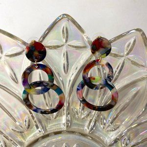 Multicolor Resin Statement Earrings